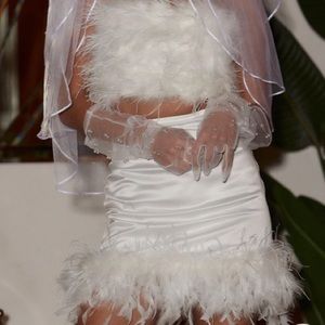 Bridal Feather silk skirt